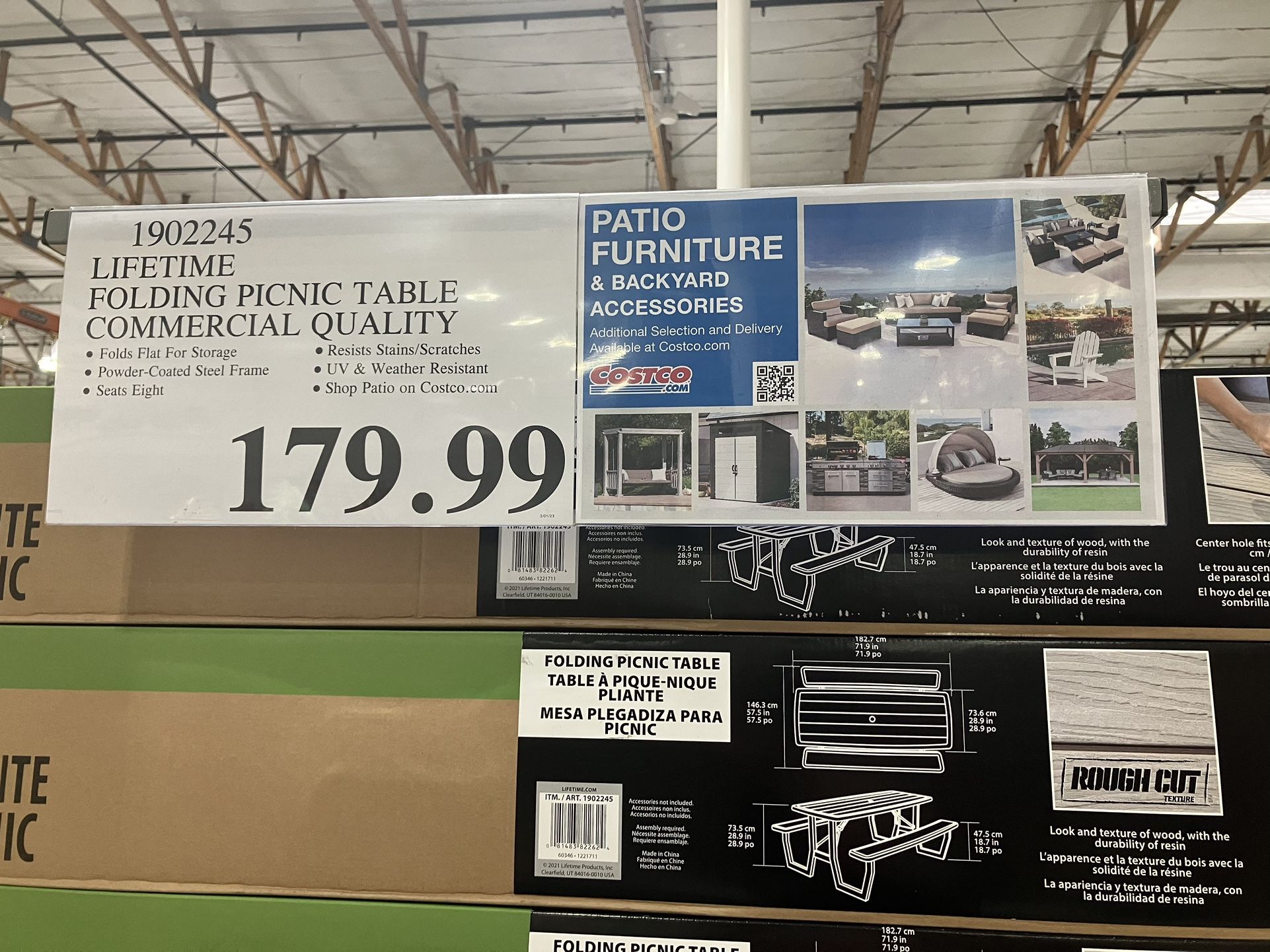 Fold-up COSTCO Picnic Table (used one time). Nearly $200 w/tax @ Costco today!