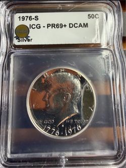 1976-S Proof Kennedy Bicentennial Half Dollar ICG PR69+ DCAM