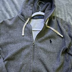 grey polo hoodie 