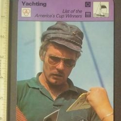 1979 Sportscaster Yachting Ted Turner Courageous 1977 America's Cup Sailing Boat Ships Sport Photo Large Over-sized Card HTF Collectible Vintage Italy