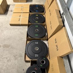 Full Olympic Bumper Plate Set 45/35/25/10/5/2.5  (BRAND NEW IN BOXES)  