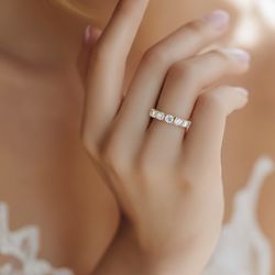 Ladies Size 8 Eternity Ring – CZ – 14K Gold Plated