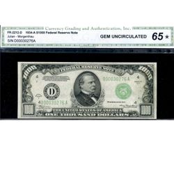 1934A $1,000 ((Stunning - RARE Cleveland)) GEM UNCIRCULATED