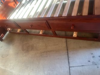 Wood Twin Bed Frame with Drawers