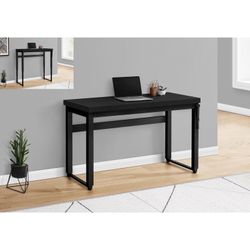 Computer Desk, Home Office, Standing, Adjustable, 48" L, Work, Laptop, Black Laminate, Black Metal, Contemporary, Modern