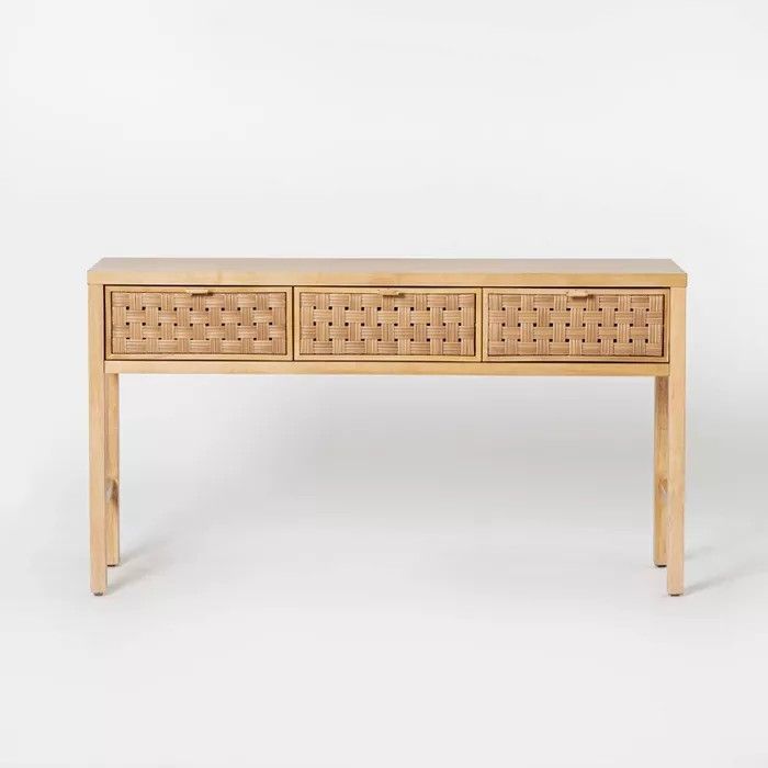 Palmdale Woven Drawer Console Natural - Threshold™ designed with Studio McGee
