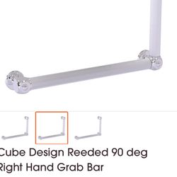 Allied Brass Cube Design Reeded 90 deg Right Hand Grab Barss