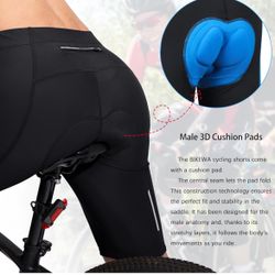 Bikewa Men's Bike Shorts 3D Padded Cycling Road Biking Mountain Riding Biker Bicycle UPF 50+ Cycle Shorts Zipper Pockets