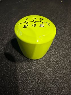6 speed weighted manual shift knob neon green