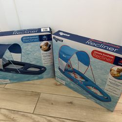 Set Of 2 Lounge Pool Float Recliners