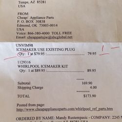 Whirlpool Universal Ice Maker New  Plus Bucket 