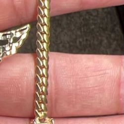 14k Miami Cuban Chain With 14k Pendant