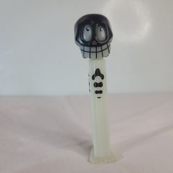 Pez Candy Dispenser - Halloween Skull with Black Head and Markings on Stem