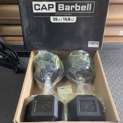 35lbs CAP Hex Rubber Dumbbell Weights…. (Brand New) Home Gym Fitness….