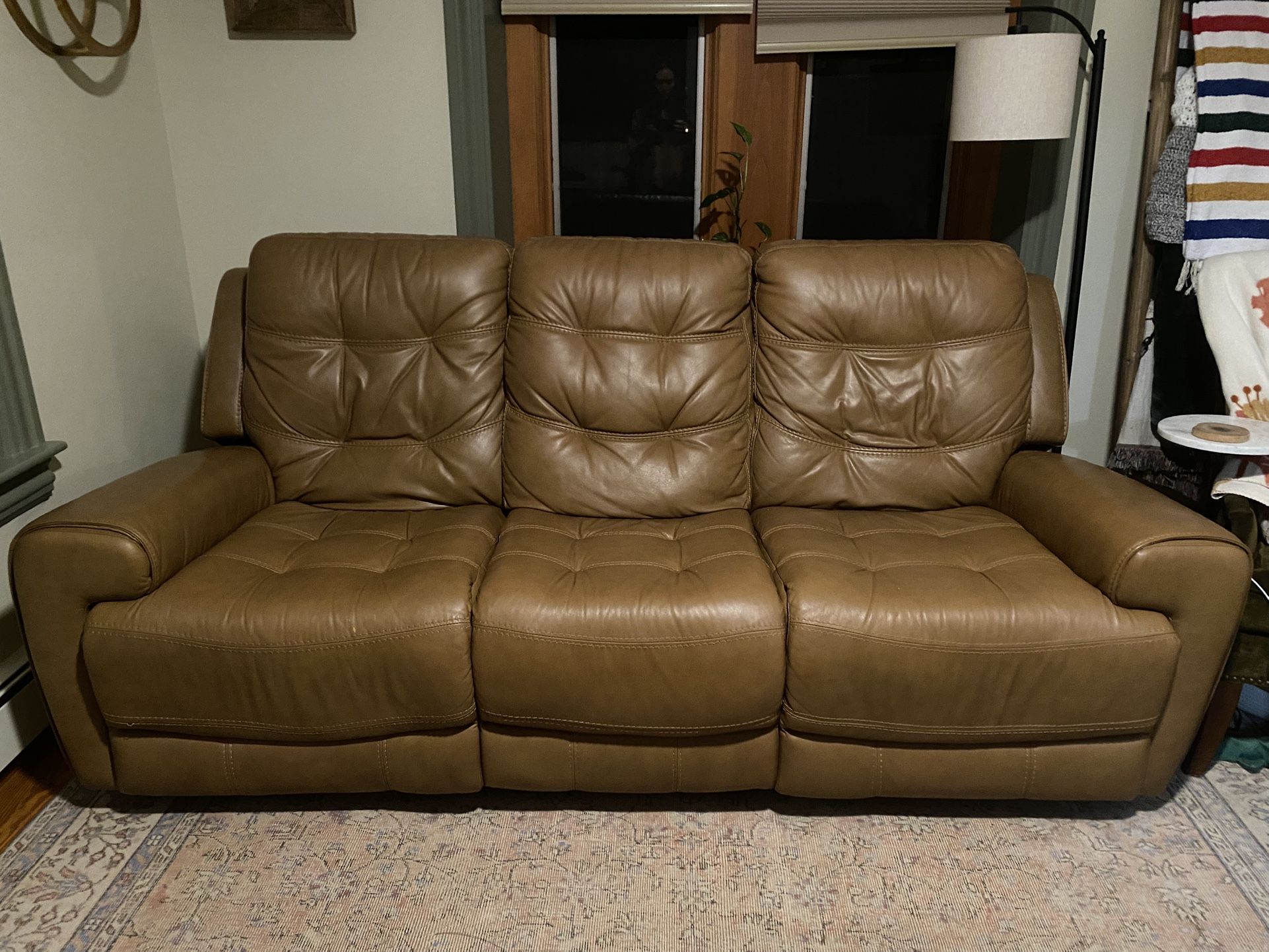 Brown Leather Couch 
