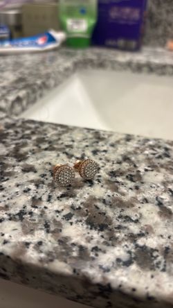 Rose gold lab diamond earrings