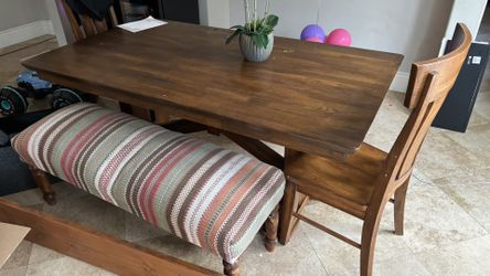 Pottery Barn Wood Table Set