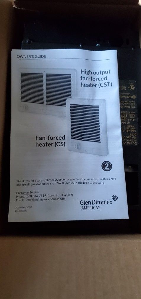 CADET High output fan forced heater