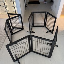 3 Panel 55”wide Dog Gates (3) Like New
