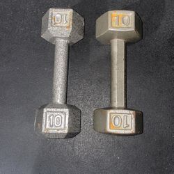 Cast 10 Lb Dumbbells 
