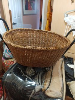 Big wicker basket with metal handles $35 OBO