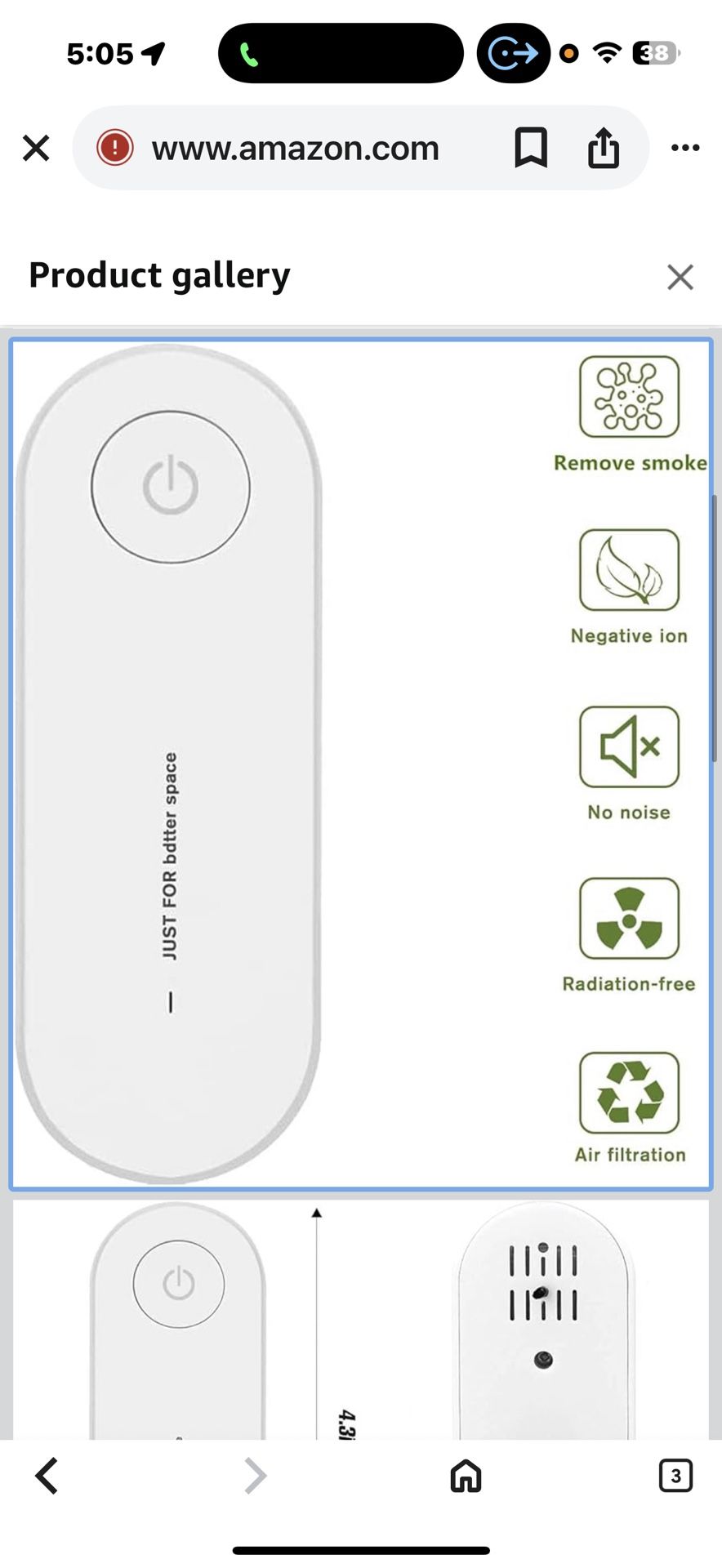 Plug-in Air Purifier,Mini Portable Air Purifier for Home & More Suitable for Bedrooms, Toilets, Living Room,bathrooms,closets,hotel,pet room