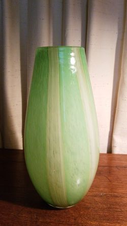 Green vase 13 inches in height