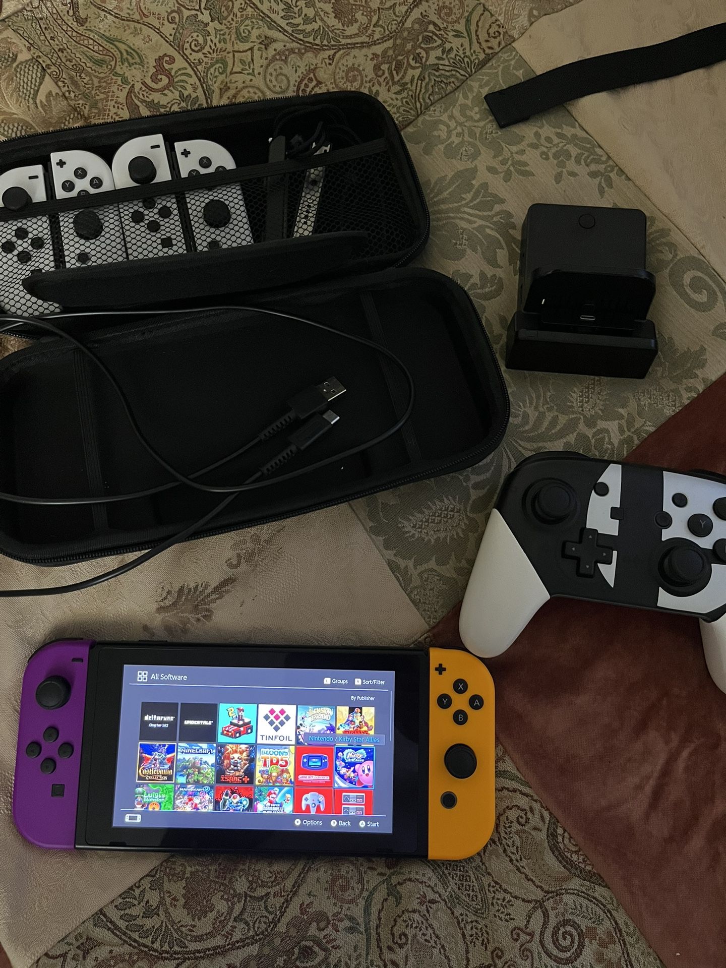 Modded Nintendo Switch Set With Games And Controllers