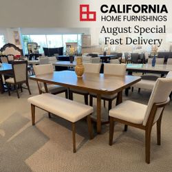 Modern 6-Piece Dining Group with Bench