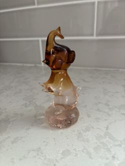 Glass Elephant Figurine