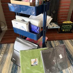 Scrap Booking Cart With Materials