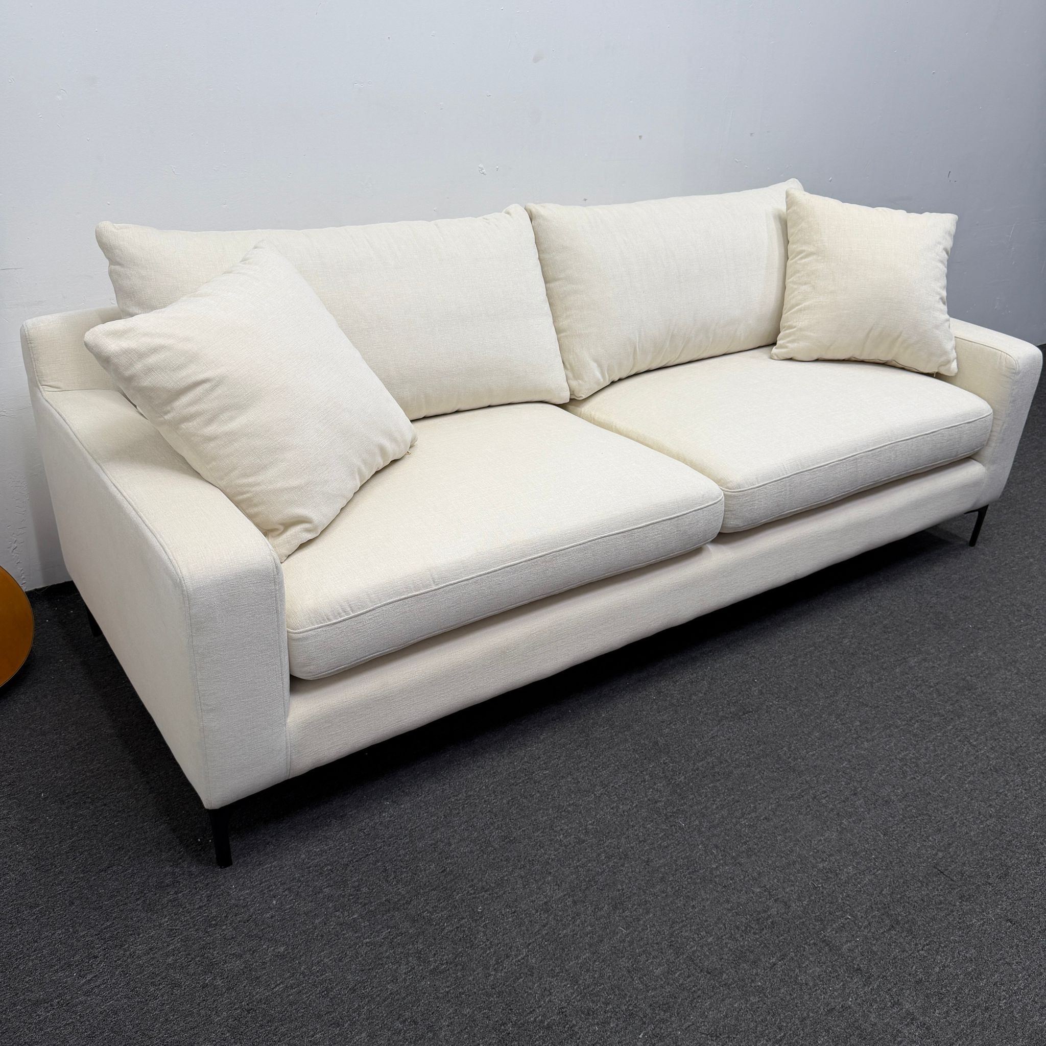 $1.100 · *Open Box Return* ⬜️ White Sloan Fabric 2-Seat Sofa (Half Priced) 2.2k Retail - Can Deliver