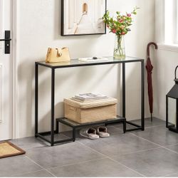 Shumake Glass Top Console Table