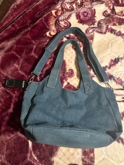 True Religion Horseshoe Stitch Denim Satchel