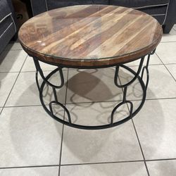 Boho Coffee Table With Custom Glass Top