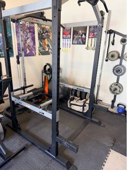 Squat Rack with Power Tower and Attachments