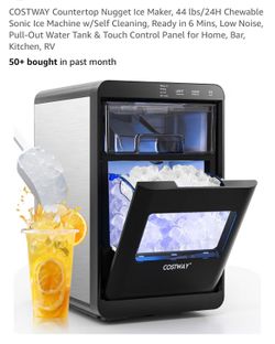 COSTWAY Countertop Nugget Ice Maker, 44 lbs