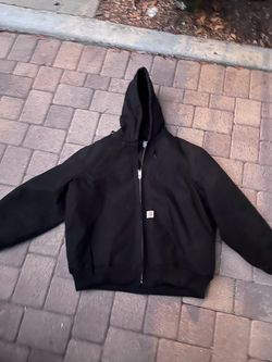 Carhartt Black Hooded Zip-Up Jacket xl