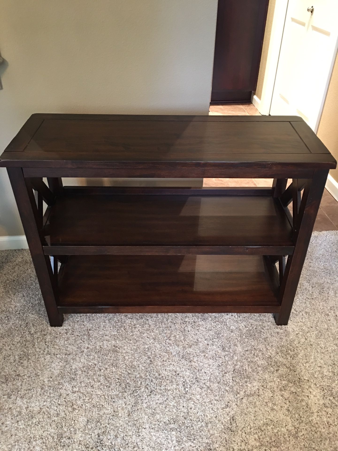 Verona 2-Shelf Bookcase / Bookshelf - Mahogany Wood