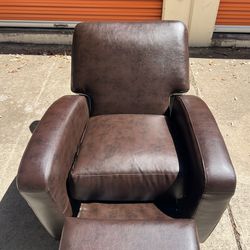 Modern Brown Leather Recliner Chair (3ft x 31)
