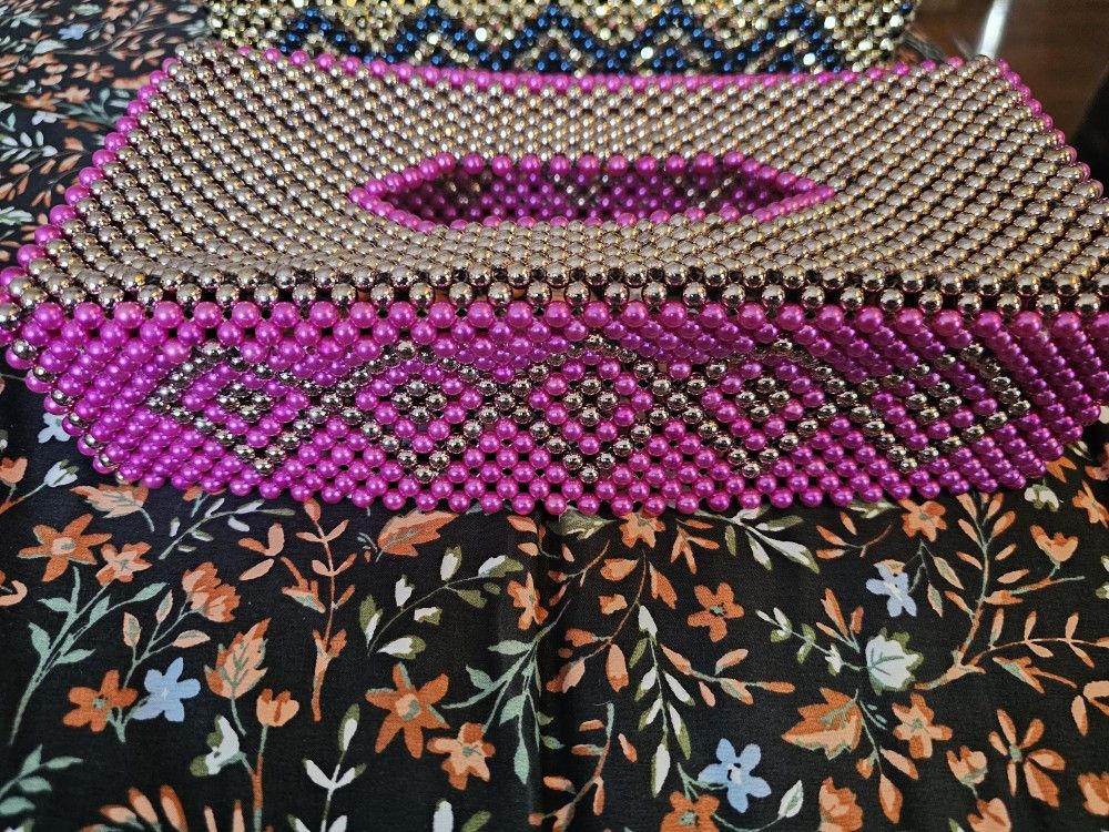 Hand Made Beads Tissue Box