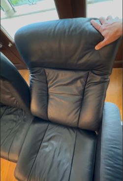Luxury black leather reclining set ✨
