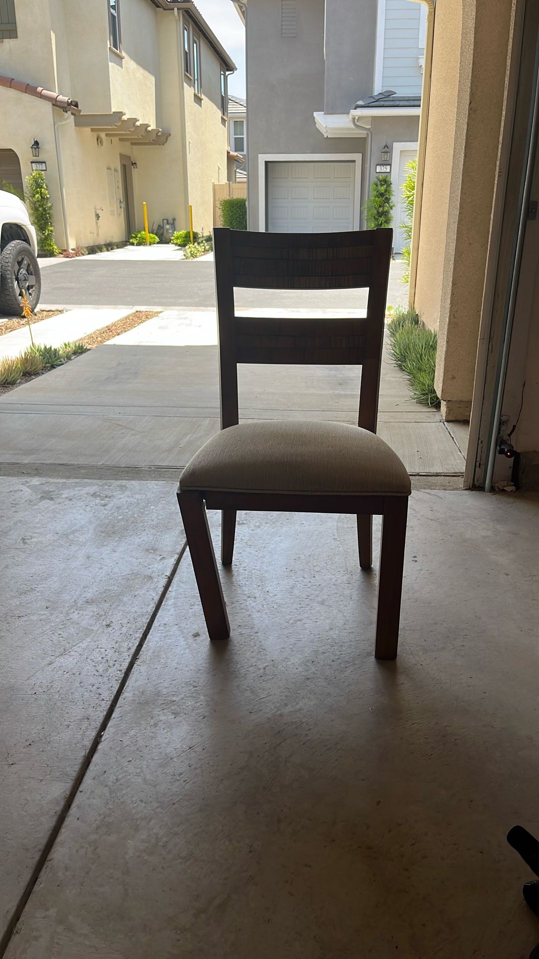 Upholstered Wooden Dinning Chair (Broken Leg)