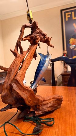 Driftwood Sailfish Lamp Art