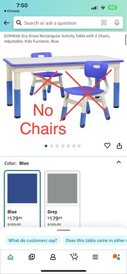 Dry-Erase Rectangular Activity Table 