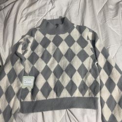 soft checkered sweater
