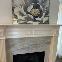 Fireplace Picture Metallic Gold 
