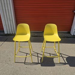 Pair Of Metal Bar Stools 