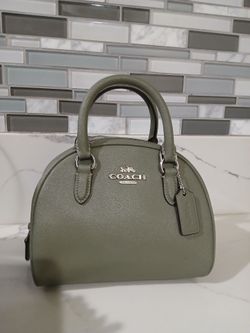 Coach Mini Satchel Handbag in Olive Green missing strap