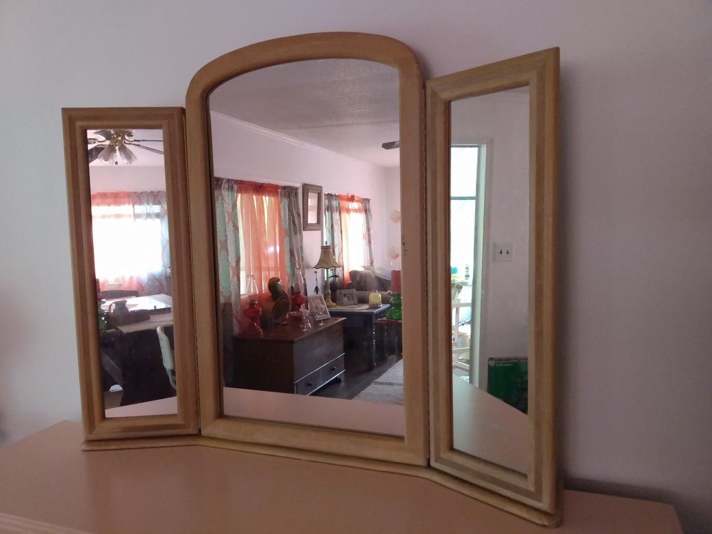 Large Mirror..With Storage For earrings.. necklaces etc.
